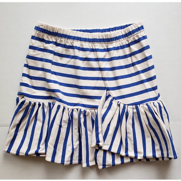 JCREW CREWCUTS SZ 8 STRIPED BLUE RUFFLED SKIRT - Picture 1 of 4
